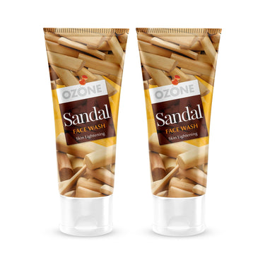 Ozone Sandal Face Wash | Enriched with Sandalwood | For All Skin Type Skin Lightening, Anti-Pollution, Cleansing, Soft, Smooth & Uneven Skin Tone | For Men & Women | 60ml (Pack of 2)